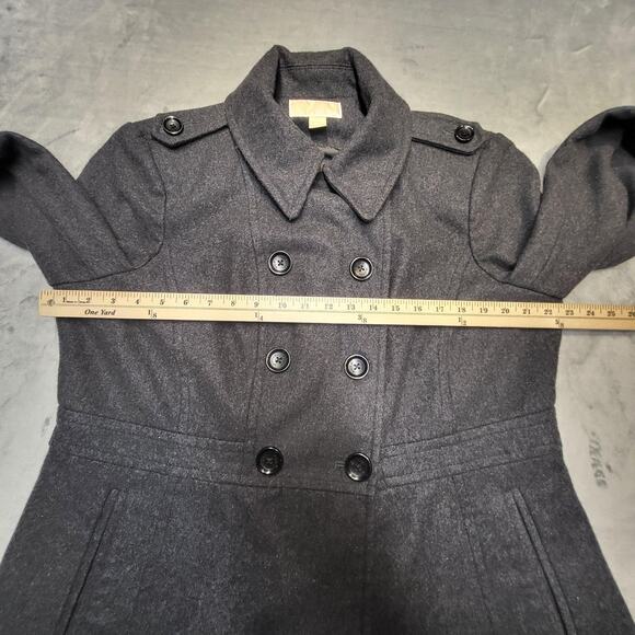 Michael Michael Kors Coat Womens XL Gray Wool Blend Peacoat Double Breasted - Picture 8 of 10